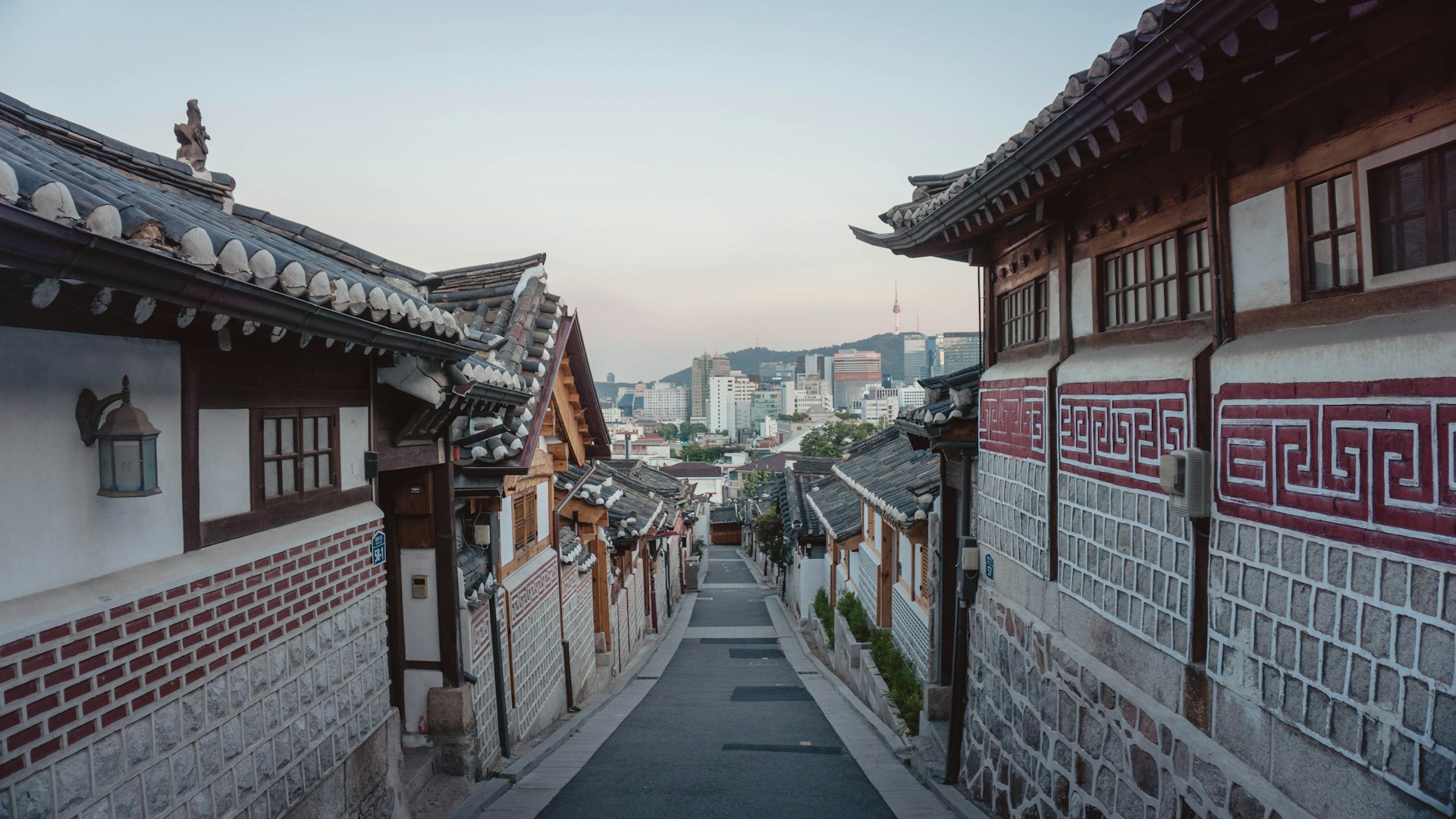 A hanok village in Seoul, South Korea