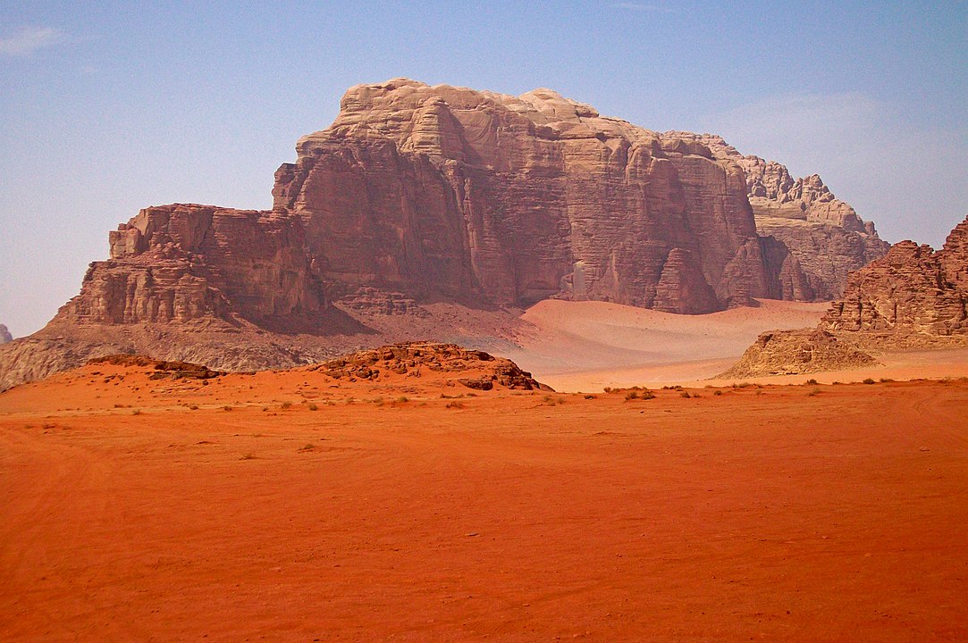 A mountain near the entrance to Wadi Rum