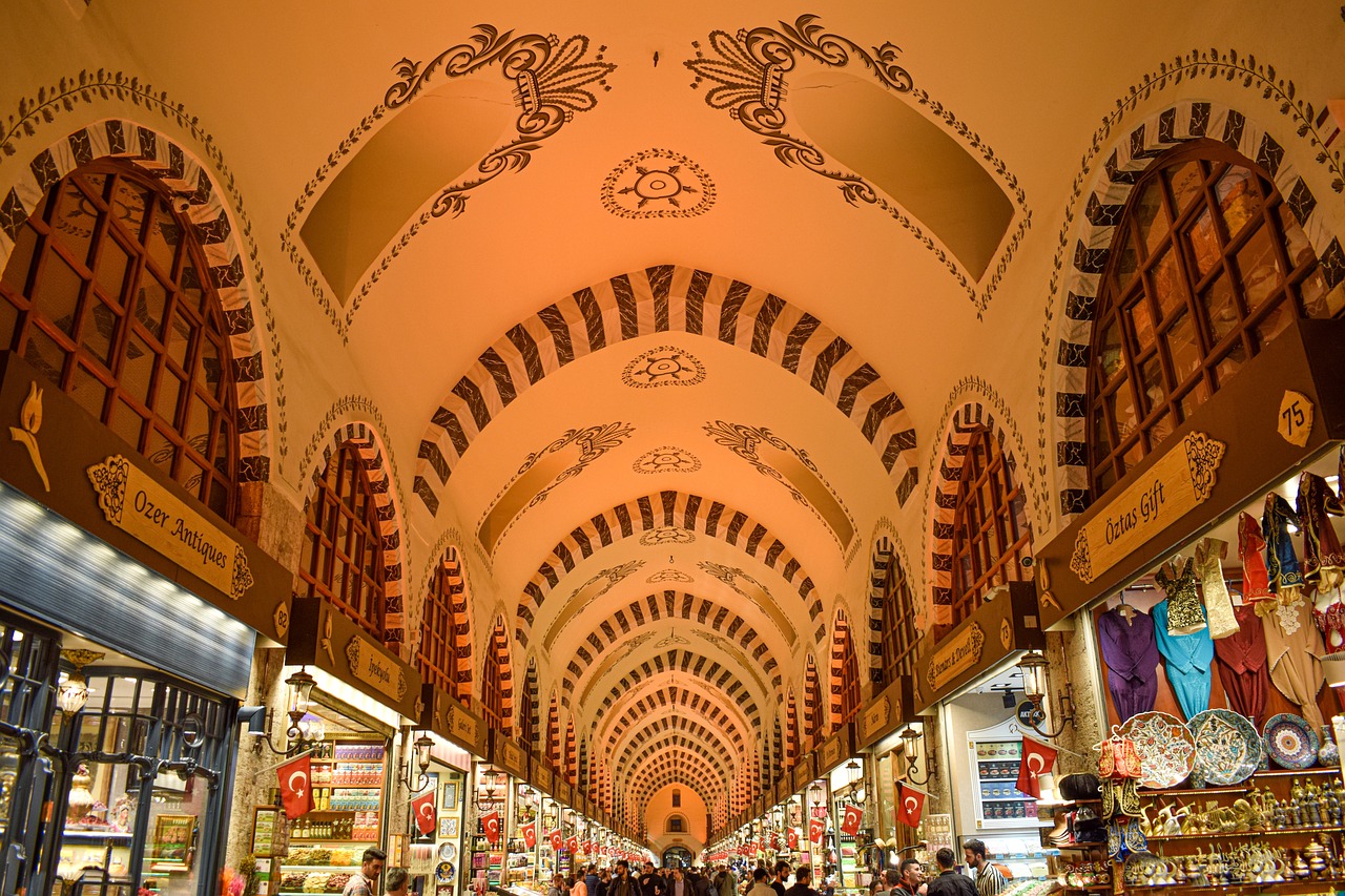A bazaar in Istanbul, Turkey.