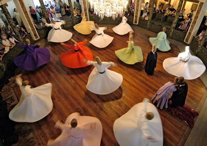 Whirling Dervishes in Istanbul, Turkey.